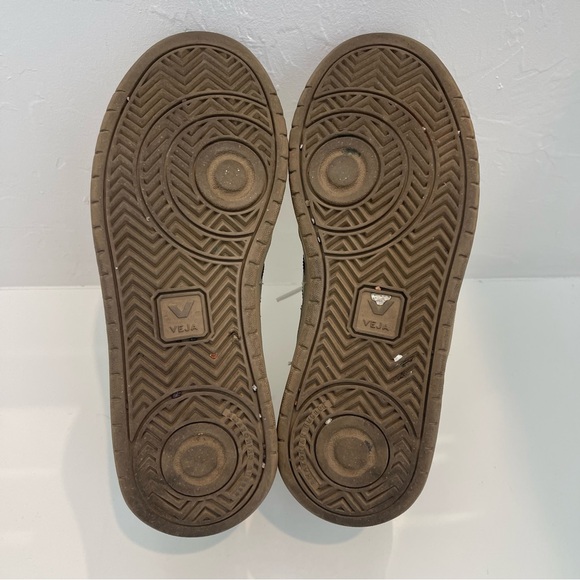 Veja V-12 White and Black Leather Dune Tie Lace Up Court Shoes Sneakers Size 7 - Picture 10 of 11